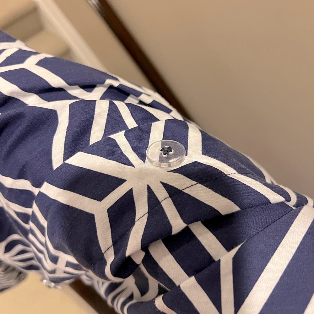 Pottery Barn Dorm/Teen duvet, sham twin blue navy white geometric pattern. - Picture 5 of 8